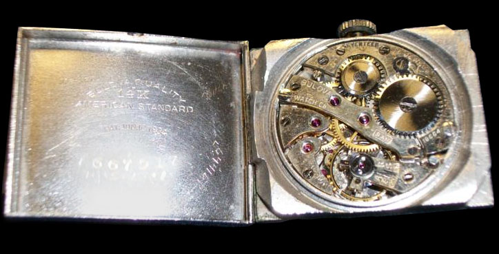 1927 Bulova watch presented to Charles A. Lindbergh movement