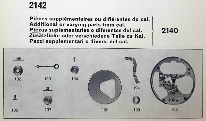 1966 Accutron 2142 Parts