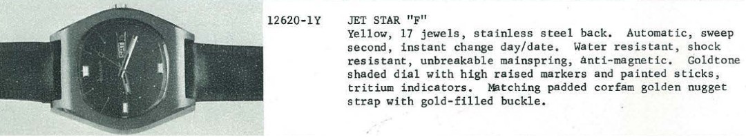 1975 Bulova Jet Star "F"