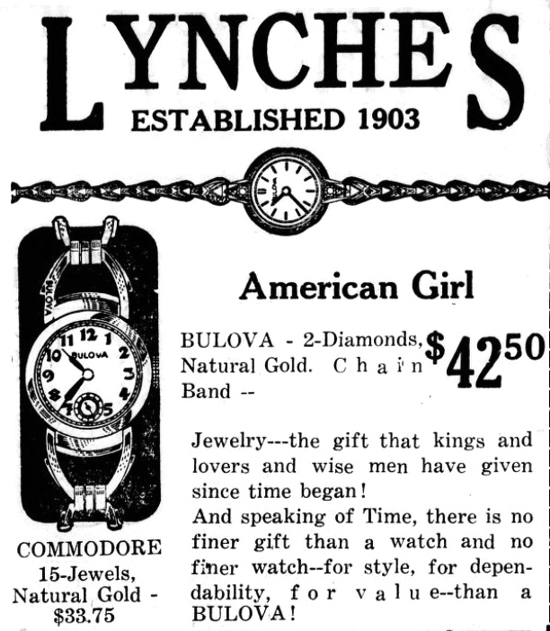 Bulova 1935 Commodore, American Girl watches