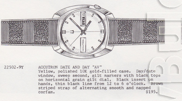 1971 Bulova Accutron Date & Day "AV"