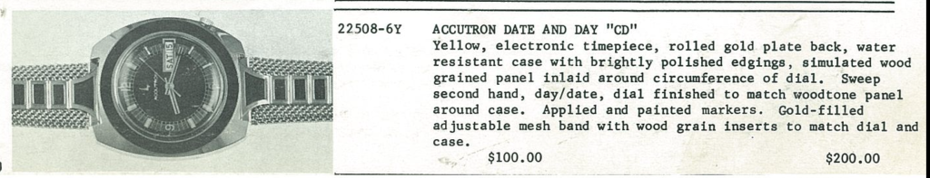 1975 Bulova Accutron Date & Day "CD" 