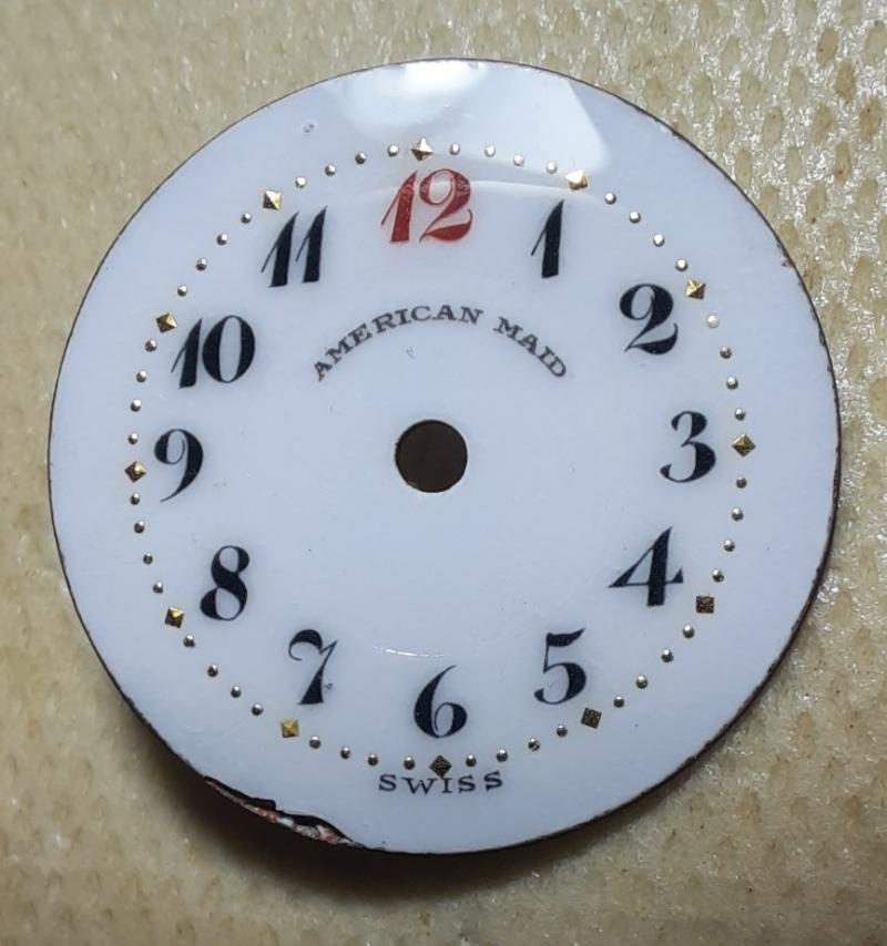1915 American Maid watch porcelain front