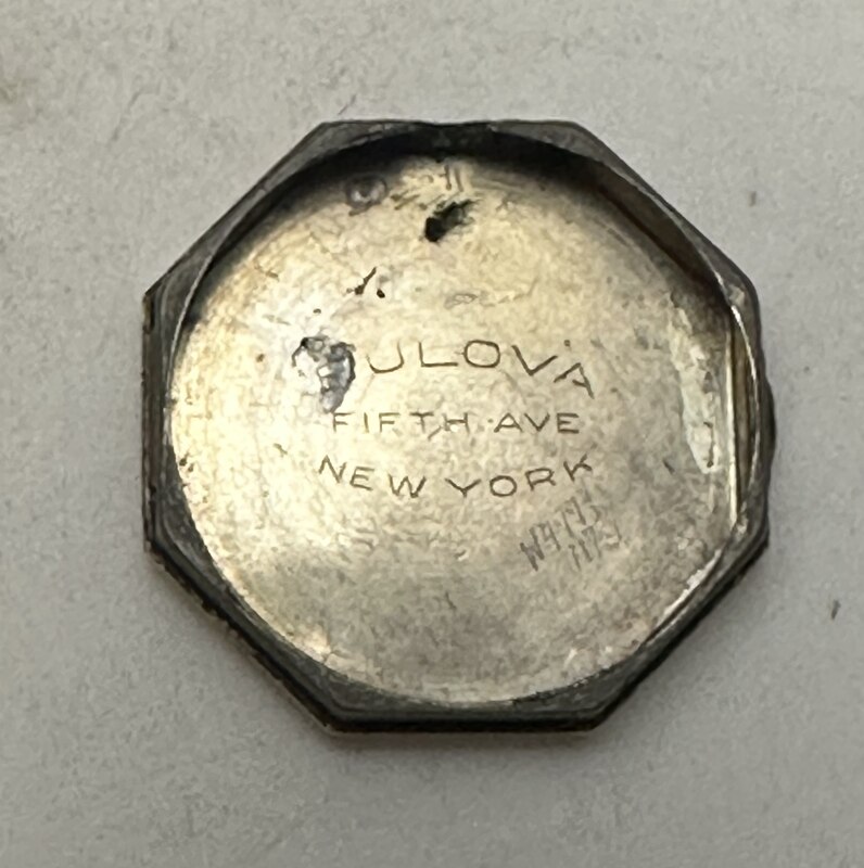 1939 Bulova Lido inside case back